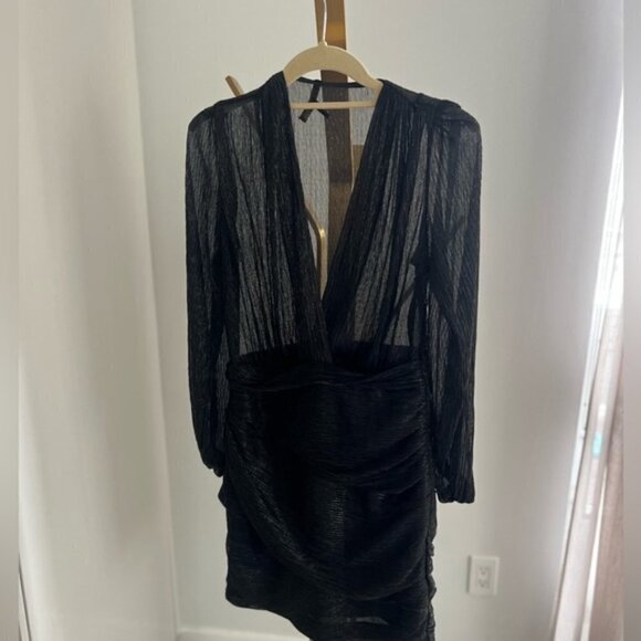 Maje Sequin Black Sheer Ddress - Picture 3 of 13